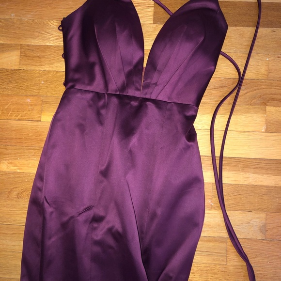 MERMAID SATIN SLEEVELESS V-NECK WEDDING/PROM PARTY DRESS - Picture 6 of 11